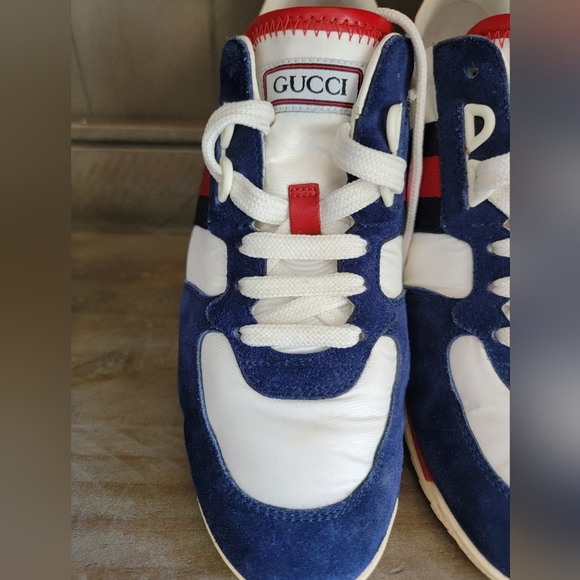 Gucci Authentic Womens Signature Stripe Ace Suede/Nylon Sneakers(EU 37.5 US 7) - Picture 3 of 15
